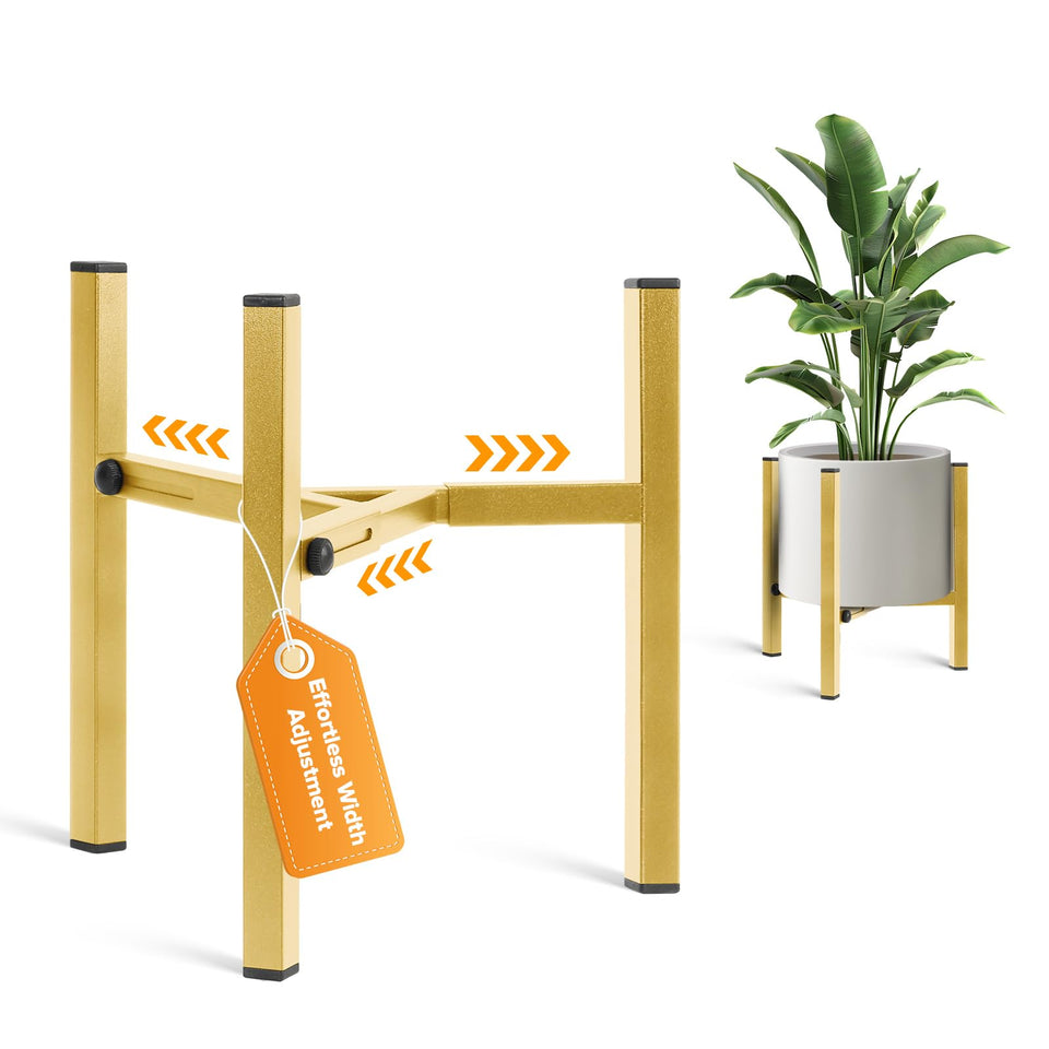 AZADESJET adjustable plant stand shows an 8-12 inch pot with stable display