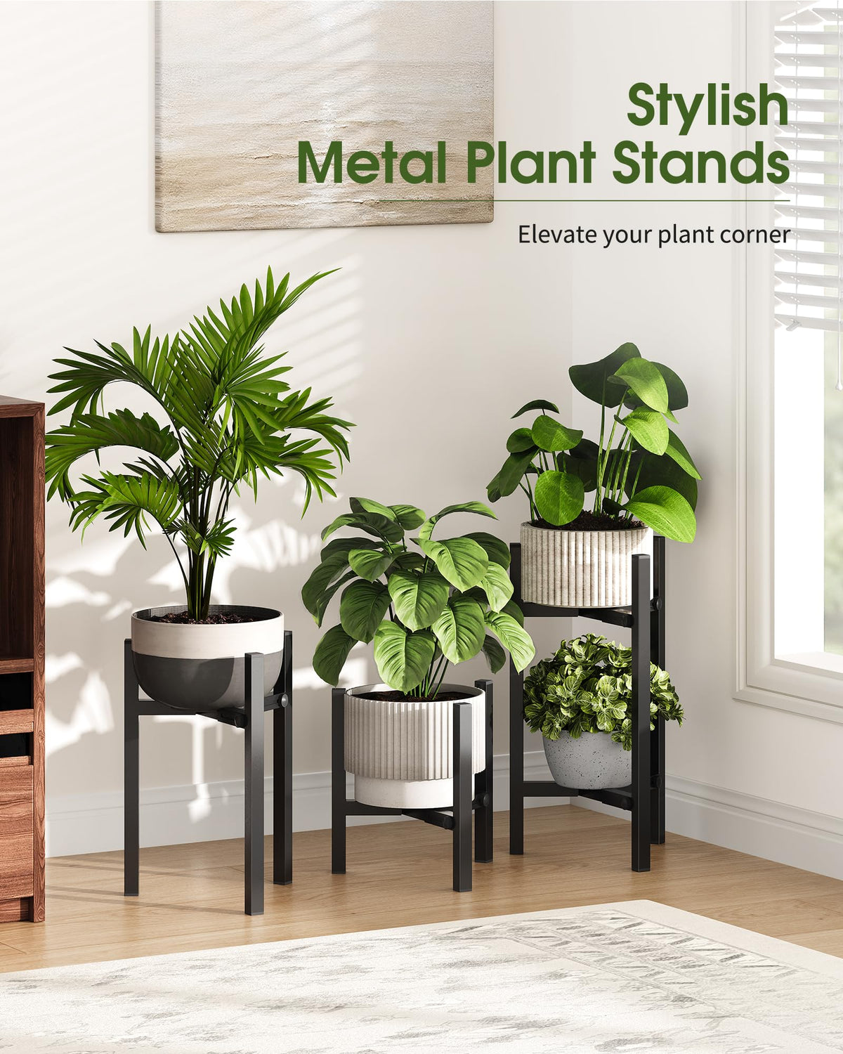 AZADESJET black metal finish matches modern décor and corners