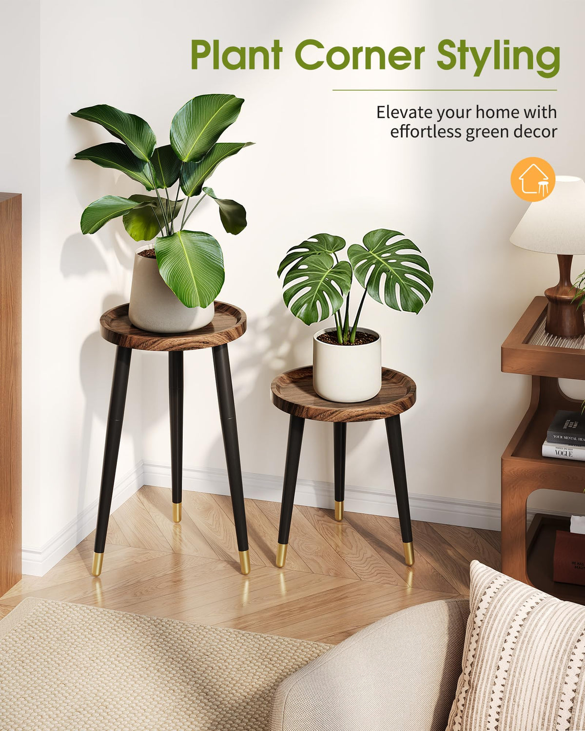 AZADESJET mid-century walnut display elevates home decor instantly