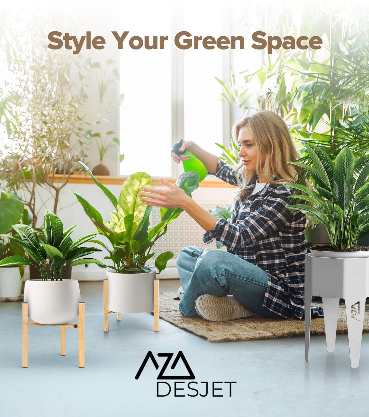 AZADESJET plant stand suitable for indoor and outdoor use across decor styles