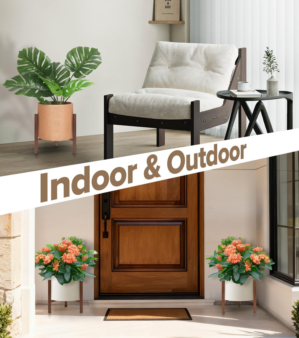 AZADESJET plant stand with non-slip feet protects floors and improves stability.