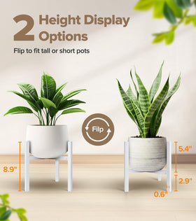 AZADESJET white metal plant stand with two height options for light exposure and layering