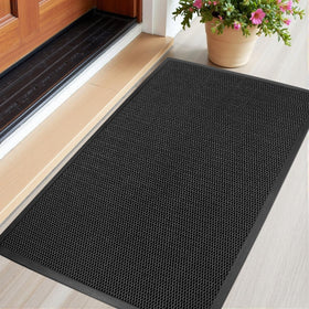 Azadx door mat 23x35 front view shows sturdy entry protection and clean welcome area.