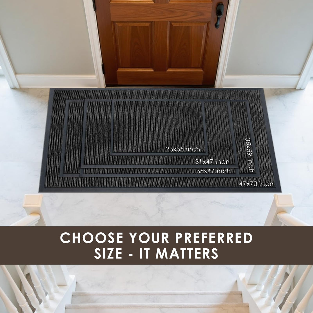 Azadx large multi-use door mat fits busy entryways and high-traffic spaces.