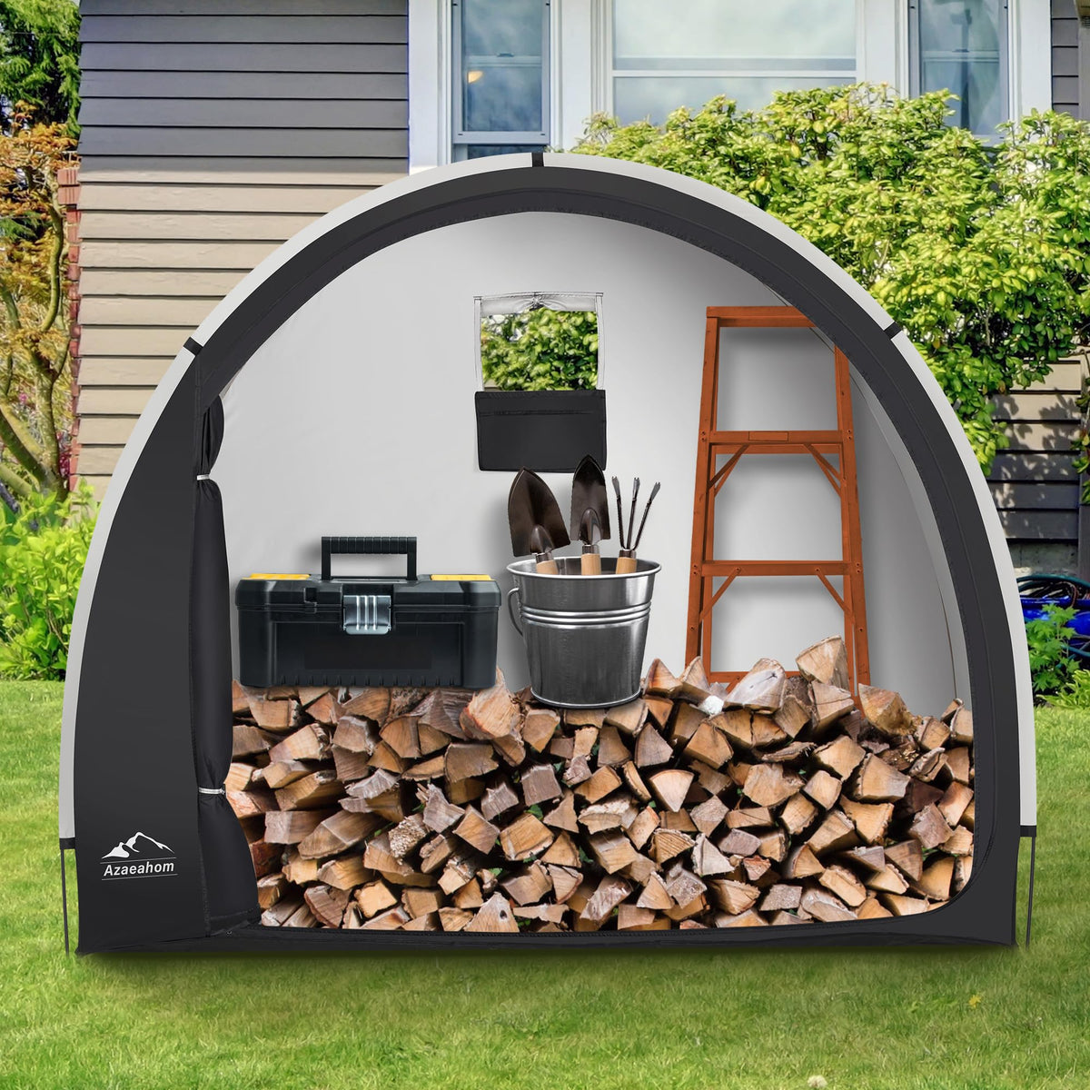 Azaeahom camping-ready tent works as portable shed during trips.