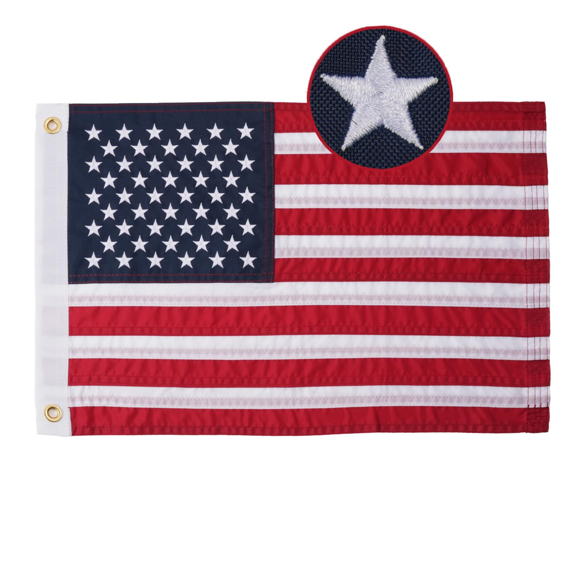 AZCOVER American Flag 12x18 with embroidered stars, ideal for durable outdoor display.