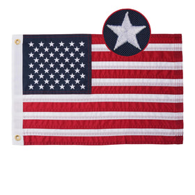AZCOVER American Flag 12x18 with embroidered stars, ideal for durable outdoor display.