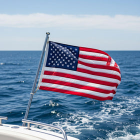 AZCOVER American Flag with embroidered stars, weather-ready for boats and yachts.