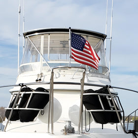 AZCOVER outdoor flag ready for docking, marinas, or vehicle mounting.