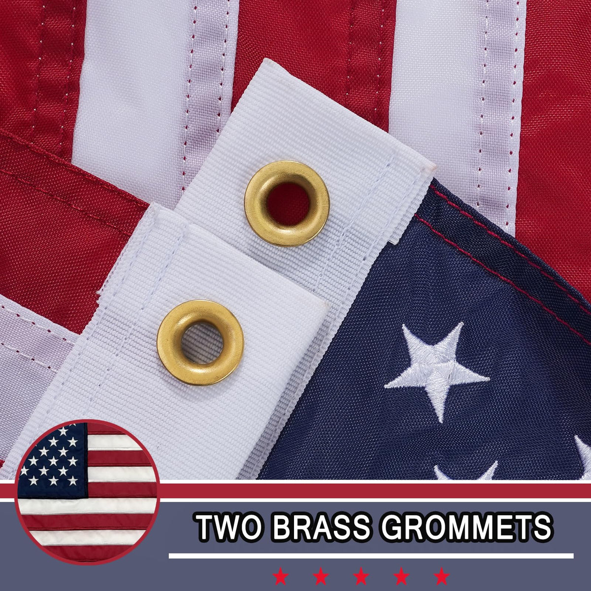 AZCOVER flag with quadruple-stitched hem for lasting outdoor use.