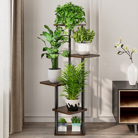 AZERPIAN corner plant display fits balcony space while maximizing light for plants.