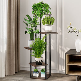 AZERPIAN indoor plant shelf with a 5-tier design for tall, stable display.