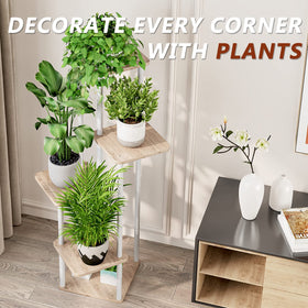 AZERPIAN corner plant shelf elevates decor with organized greenery