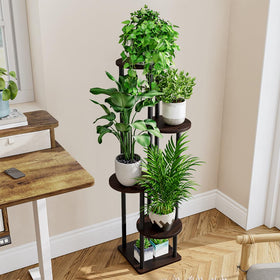 AZERPIAN tall metal plant rack provides sturdy support for heavy pots