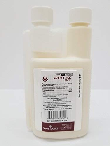 Azoxy 2SC Select fungicide bottle pour offers systemic turf protection for up to 28 days.