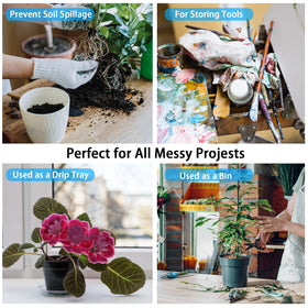 Azureblue repotting mat cleans quickly with a rinse.