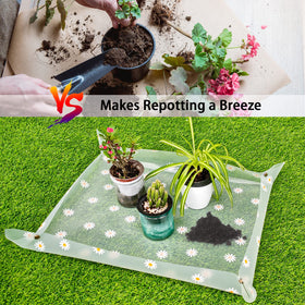 Azureblue foldable indoor gardening tray folded for compact storage.