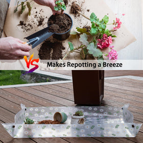 Azureblue foldable potting tray ready to carry and store.