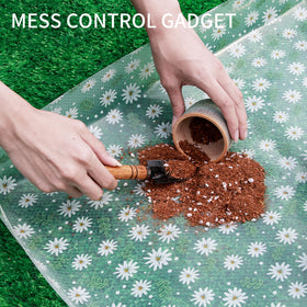 Azureblue repotting tray supports small-space gardening projects.