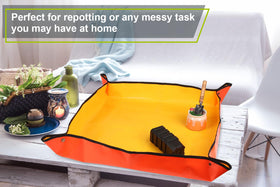 Azureblue indoor gardening mat orange, a practical gift for plant lovers.