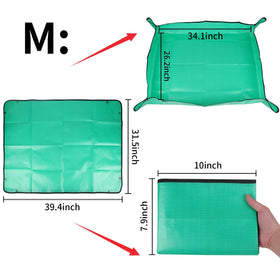 Azureblue indoor plant mat keeps desks and floors clean.