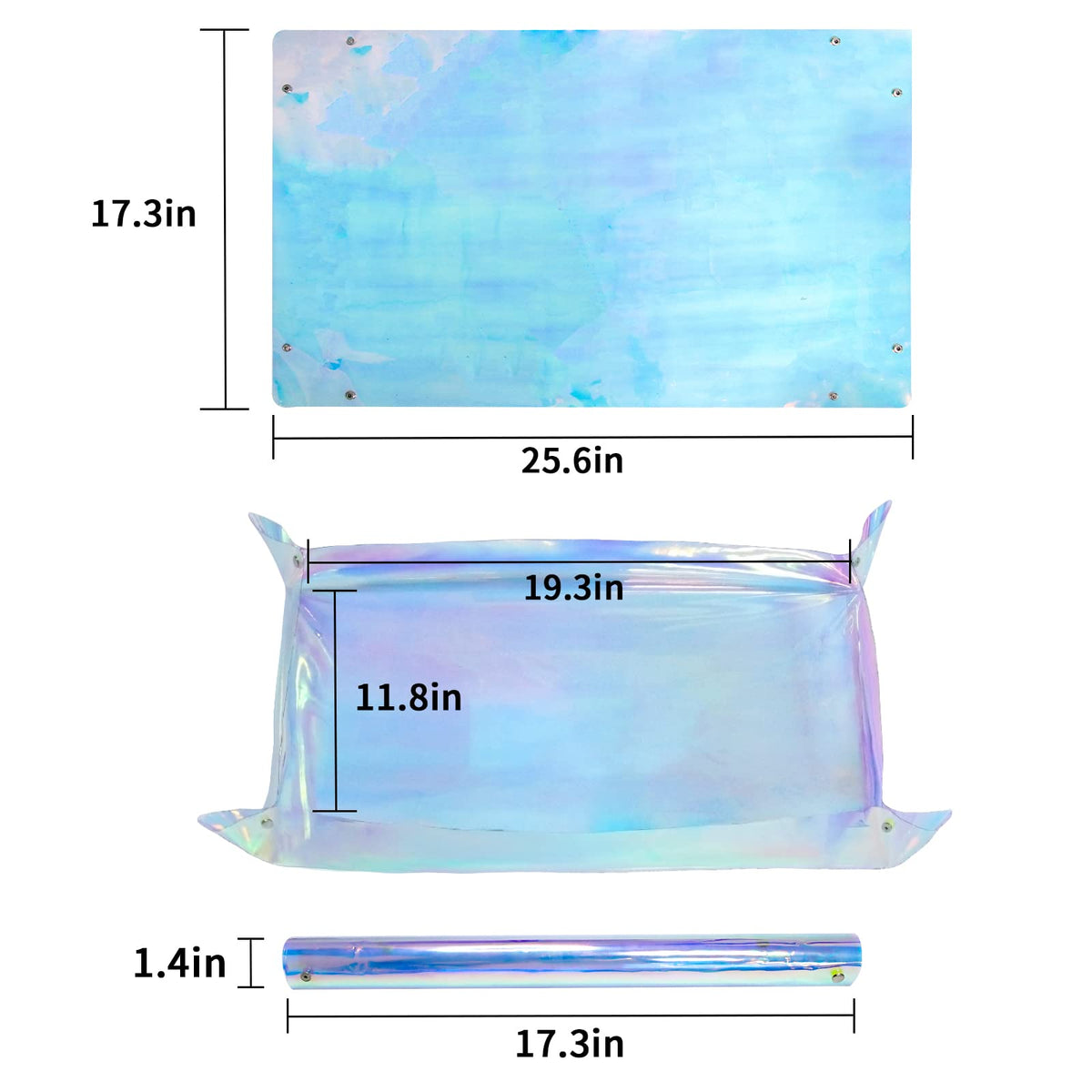 Azureblue PVC fabric mat offers durable, waterproof protection.