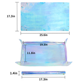 Azureblue PVC fabric mat offers durable, waterproof protection.