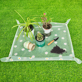 Azureblue repotting mat waterproof to catch soil spills.