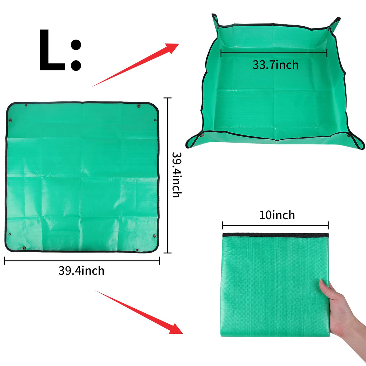 Azureblue stain resistant plant mat protects surfaces during gardening