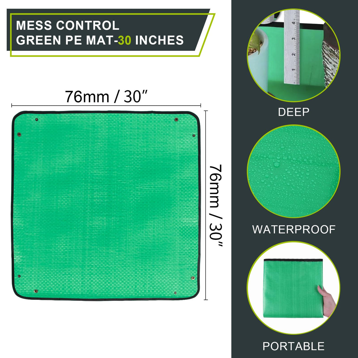 Azureblue waterproof repotting tray protects floors from spills.