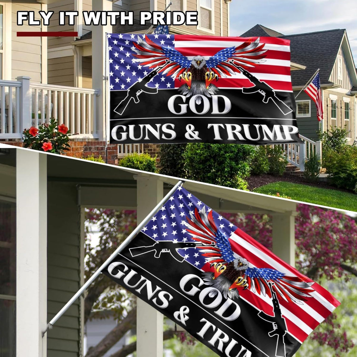 Azurtis 150D polyester flag designed for long-lasting indoor or outdoor use