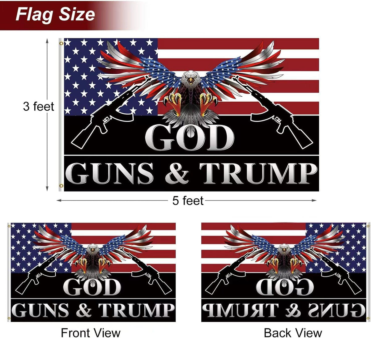 Azurtis flag features reinforced stitching and canvas header for longevity