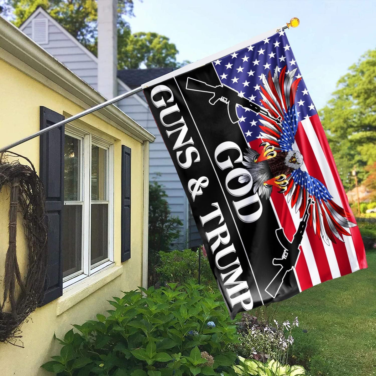 Azurtis Trump flag with brass grommets ensures easy secure mounting