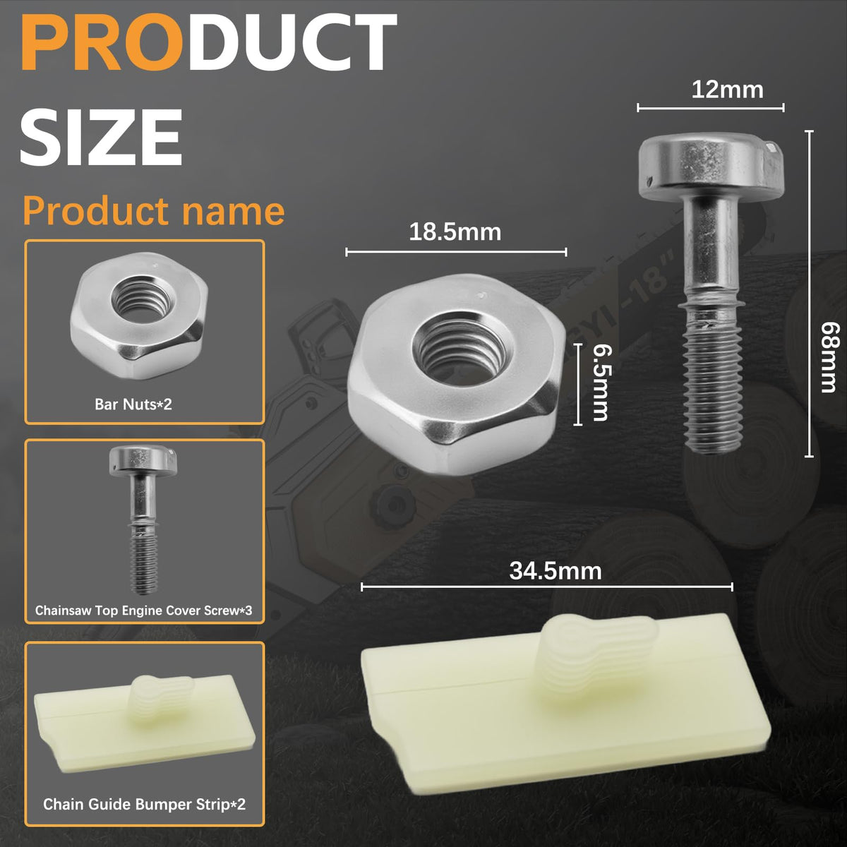 AZXX Bar Nut for Stihl saw, ensures sturdy bar connection.