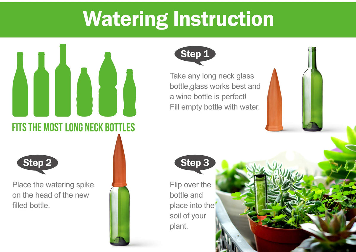 B SEPOR easy-to-use watering spike requires no extra fittings for quick setup.
