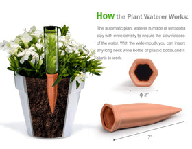 B SEPOR wine bottle water delivery system reuses bottles for ongoing watering.
