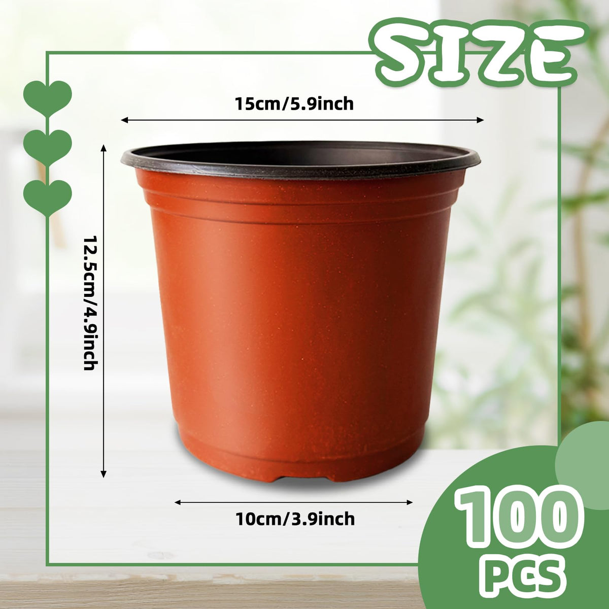 Baaxxango 6-inch pot side view highlighting thick, durable plastic.