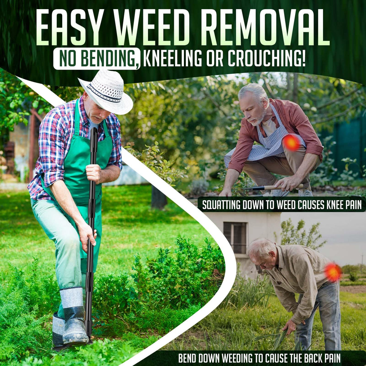BabyNora deep-root claws gripping tough weeds for complete root removal.
