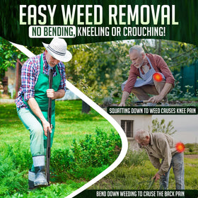 BabyNora deep-root claws gripping tough weeds for complete root removal.