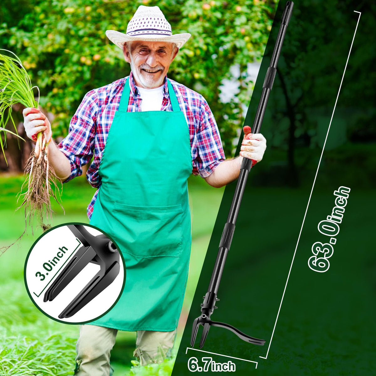 BabyNora heavy-duty 4-claw weeder with rugged steel construction for deep-root removal.