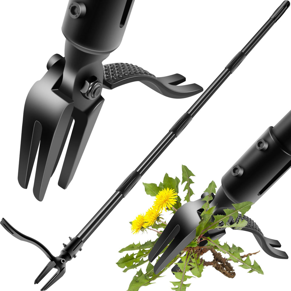BabyNora weed puller tool with a 63-inch stand-up handle for effortless, back-friendly weeding.