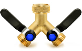 BACASIN brass hose splitter two‑way for steady water distribution