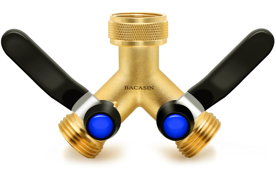 BACASIN brass hose splitter two‑way for steady water distribution