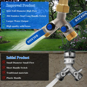 BACASIN leak-proof brass diverter reduces drips during use.
