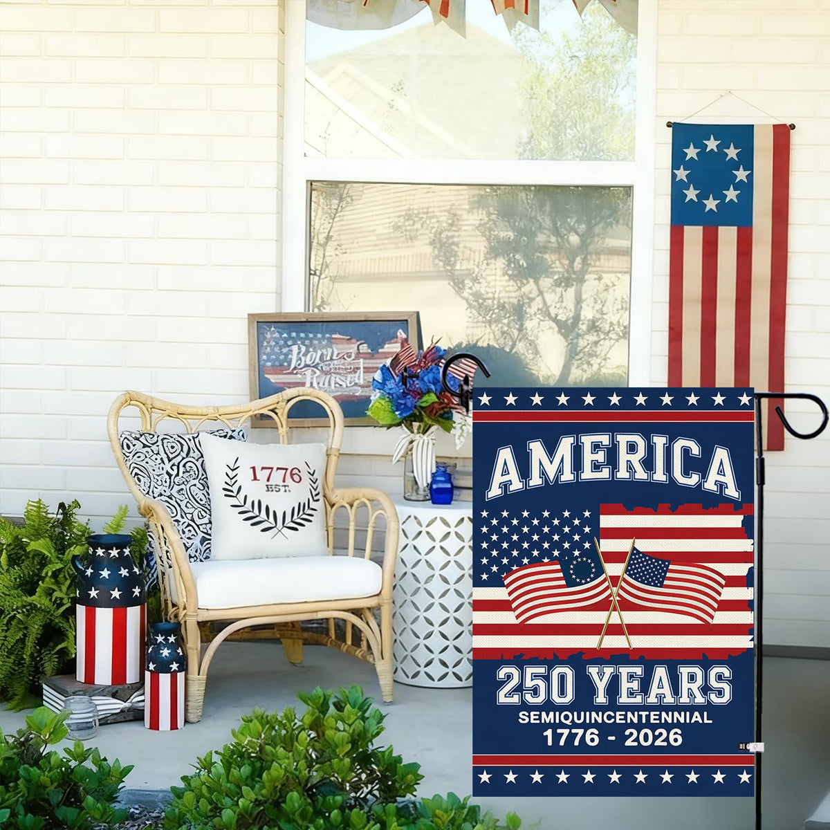 Baccessor 1776-2026 patriotic banner, 12.5x18 inches, durable outdoor print.