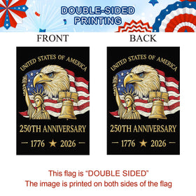 Baccessor 250 Years flag back view, double-sided readability