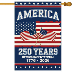 Baccessor 250th anniversary flag front view with double-sided print for outdoor display.