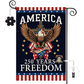 Baccessor 250th Anniversary flag front view for outdoor display