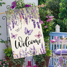 Baccessor 28x40 inch burlap yard flag, durable outdoor decor for seasonal events.
