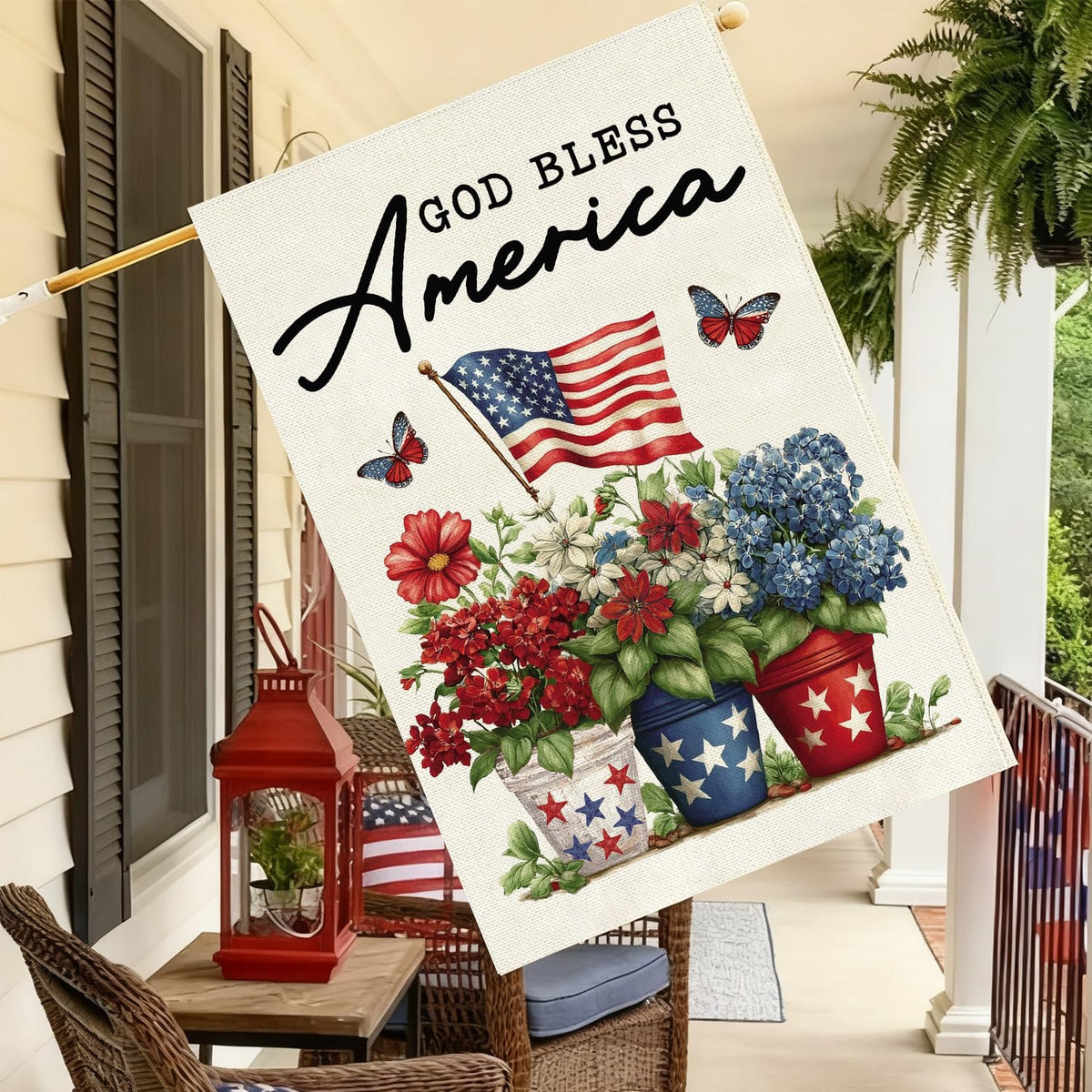 Baccessor flag burlap texture highlighting durable two-layer fabric